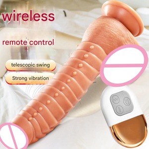 逼真伸缩摇摆硅胶假阳具强力振动阴茎玩具，适合女性成人性玩具 - Product Image 5