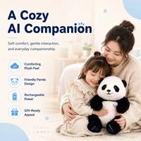 Jouet en peluche parlant IA Panda Momo F-202 alimenté par GPT, 35 cm, noir et marron, compagnon interactif IA pour enfants, respectueux de l'environnement, expédition immédiate