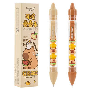 Set di 2 Penne Cancellabili a Forma di Capibara, Penne Gel Cartoon Kawaii, Cancelleria Coreana, Forniture per Scuola e Ufficio, Regalo per Bambini - Product Image 3