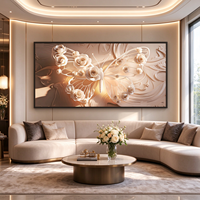Tableau mural contemporain en toile avec cadre en bois, texture blanche, motif animalier, peinture à l'huile Wabi-Sabi, décoration de luxe pour salon et chambre à coucher