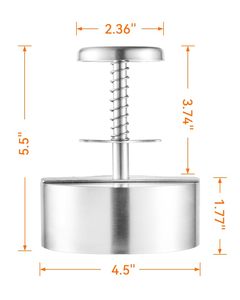 Presse à hamburgers en acier - Appareil à former des galettes de hamburgers, presse à hamburgers robuste en acier inoxydable pour viande hachée, hamburgers (compatible lave-vaisselle) - Product Image 3