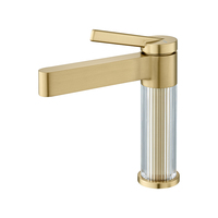 Robinet de lavabo moderne en laiton avec cartouche céramique et mitigeur eau chaude/froide pour salle de bain