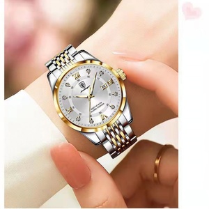 Relojes POEDAGAR para mujer, reloj de cuarzo de lujo a la moda para damas, resistente al agua, luminoso, con fecha, correa de acero inoxidable, regalo para novia. - Product Image 6