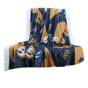 Free Sample Custom 100% Polyester Double Sided Baby Flannel Blanket Office Blanket For Sublimation