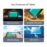 Tablette robuste pour chariot élévateur Source Factory 7 pouces GPS 4G NFC Android 13 avec 4 entrées caméra AHD pour la détection des angles morts en entrepôt