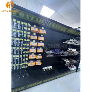 Rak Display Pegboard logam lipat portabel rak penyimpanan kayu terorganisir rak tampilan alat perangkat keras promosi Polandia - Product Image 1