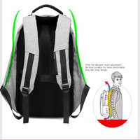 Sac à dos d'ordinateur intelligent antivol pour affaires en gros d'usine, sac à dos scolaire imperméable recyclé, sac à dos pour hommes, sac à dos pour ordinateur portable