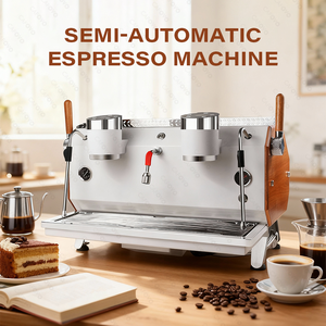 Cafetera Espresso Comercial Semiautomática de Doble Cabezal con Sistema de Preparación con Control PID para Hogar y Hotel - Product Image 5