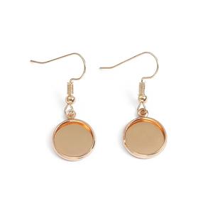 316l kualitas baja tahan karat Pvd 18k nampan berlapis emas Bezel Cabochon anting bulat kosong Temuan Diy perhiasan <span class=keywords><strong>Cameo</strong></span>