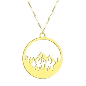 أزياء شعبية قلادة جبلية جوفاء شخصية بسيطة الاتجاه الفولاذ المقاوم للصدأ المرأة قلادة المجوهرات