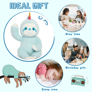 Peluche paresseuse bleu ciel personnalisée en gros, jouet en peluche animal <span class=keywords><strong>paresseux</strong></span>, cadeau pour enfants, adolescents, amoureux des animaux, décoration de bureau, collection - Product Image 2