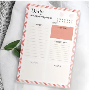 2024 Wholesale Custom Logo Printed A5 Tear Off Daily Week Planner To Do Writing Notepad