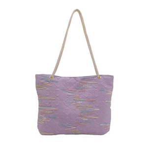 Bolsa grande de lona ecológica para mujer 2026, bolsa de compras de gran capacidad, bolso de mano para compras - Product Image 2