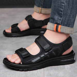 Sandales unisexes en cuir véritable à bout ouvert, semelle extérieure en caoutchouc, semelle intermédiaire en EVA, imperméables, chaussures d'eau d'été pour la plage, doublure en mesh - Product Image 2