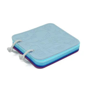 Nouveau jouet de bain en silicone pour bébé Bpa gratuit et non toxique livre d'images en forme d'animaux de l'océan livre de bain doux personnalisé