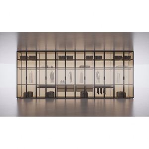 Armarios de Dormitorio de Vidrio con Marco de Aluminio de Lujo Personalizados, Último Diseño Moderno y Simple, Armarios de Almacenamiento para Villa con Cajones de Madera - Product Image 2