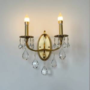 Lámpara de Pared de Cobre Estilo Retro Francés, Lámpara de Pared de Lujo con Cristal K9 para Sala de Estar, Dormitorio, Estudio, Pasillo, Lámpara de Latón para Espejo - Product Image 1