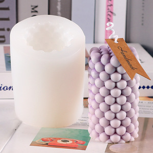 Cetakan lilin silinder alat tanah liat buatan tangan silikon grosir cetakan Resin kue lilin seni - Product Image 4