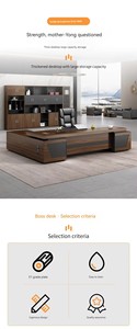 Luxury <strong>Extendable</strong> Wooden Executive <strong>Desk</strong> for Home Office Use Crafted From Wood with Ergonomic Features and Modern Style - Product Image 5