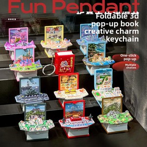 หนังสือภาพสามมิติแบบพับได้รูปไดโนเสาร์ พวงกุญแจพีวีซีขนาดเล็ก นักบินอวกาศ ของเล่นเสริมพัฒนาการ ปราสาท ของเล่นคลายเครียด ของตกแต่งสุดสร้างสรรค์ - Product Image 5
