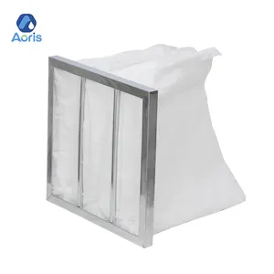 Alüminyum çerçeve ile HVAC F5 F6 F7 F7 cep filtreleri sentetik elyaf çanta hava filtresi