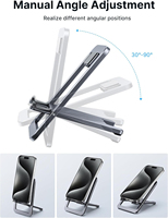 Support de téléphone pliable réglable en aluminium accessoire de voyage de bureau Portable tableau de bord Compatible pour iPhone 16 support de téléphone portable