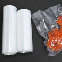 Rouleaux de film plastique gaufré personnalisé, souple, écologique, pour scellage sous vide, sacs rétractables en nylon PE pour emballage alimentaire - Vente en gros