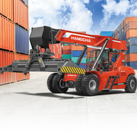 Chariot élévateur à fourche diesel haute capacité 45 tonnes avec pneus pneumatiques et poste de conduite assis pour applications en entrepôt