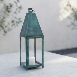 Portavelas Metálico Color Verde Azulado para Decoración e Iluminación del Hogar y Patio, Venta al Por Mayor - Product Image 1