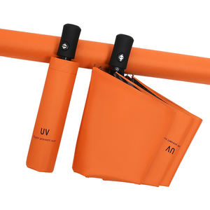 Parapluie Automatique Uni avec Logo, Protection UV, Pliant en Bois et Acier, Vente en Gros, 8 Baleines, <span class=keywords><strong>Prix</strong></span> Bas, Promotionnel, <span class=keywords><strong>Orange</strong></span> - Product Image 3