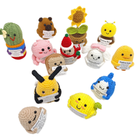 Poupée d'Émotion en Crochet Faite à la Main, Pomme de Terre Positive, Amigurumi Mignonne, Cadeau de Bureau, Personnalisable OEM EN71 CE 5cm 8cm
