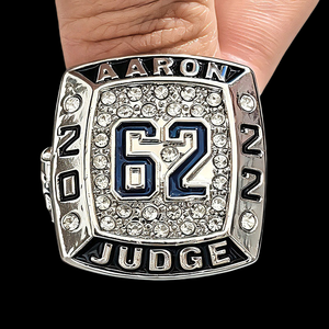 Anillo de Campeón de Béisbol MLB de los Yankees de Nueva York <span class=keywords><strong>2022</strong></span> de Aaron Judge (60, 61, 62 HR) con Zirconia Iced Out - Venta al por Mayor - Product Image 5