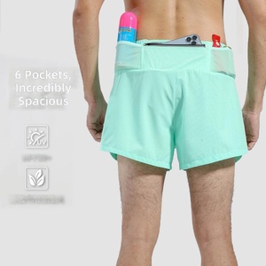 Shorts de course avec doublure intégrée et poche pour téléphone, shorts de marathon athlétiques pour hommes et femmes - Product Image 1