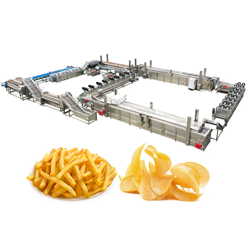 Automatic Frozen French Fries Production Line Long Fries Maker Fresh Potato French Fries Machine