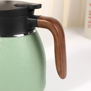 Stainless Steel Thermos Teapot Green 11.14-2 Insulated With Handle For Home Office Travel - Product Image 1