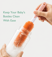 Ensemble de brosses à biberons en silicone PP à long manche pour nettoyer les biberons et les gobelets pour bébés et tout-petits