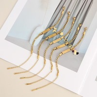 Pulsera Unisex de Acero Inoxidable con Baño de Oro de 18K, Placa Curva Grabable, Ajustable, Regalo de Aniversario, Joyería de Moda, Superventas