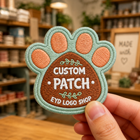 Écusson brodé personnalisé thermocollant ou à coudre, badge brodé, patch en tissu avec logo personnalisé pour accessoires vestimentaires