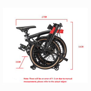 CRANSTON Vélo pliant 16 pouces à trois plis, 9 vitesses, cadre en acier de haute qualité, léger, guidon en Y, M 9S, mini vélo pliant 9 vitesses - Product Image 6