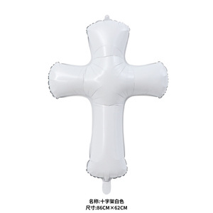 Cross Shaped Foil <b>Balloon</b> 82cm X 67.5cm Metallic Gold Silver White For Party <b>Decoration</b> - Product Image 4