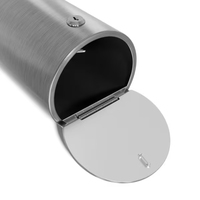Cendrier mural cylindrique élégant en acier inoxydable commercial pour fumeurs, idéal pour les entrées de bars, les extérieurs de centres commerciaux et les hôtels