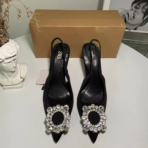 2025 été bouche peu profonde eau diamant <span class=keywords><strong>soleil</strong></span> boucle ronde rosée talon Muller chaussures femmes pointu mode talons hauts - Product Image 3