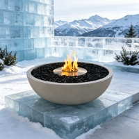 Cheminée au bioéthanol moderne en acier inoxydable VALSE pour usage extérieur en hôtel avec fonctions de chauffage et de décoration