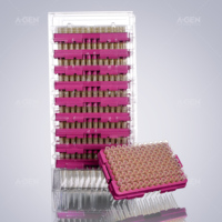 Embouts de pipette jaunes de 50,5 mm 200 µL, faible rétention, type universel, emballage sous blister, fournitures de laboratoire professionnelles