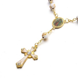 Catholic Rosary <b>Bracelet</b> Gold Silver Lace Glass Imitation Pearl Cross <b>Beaded</b> <b>Charm</b> <b>Bracelets</b> for Women - Product Image 6