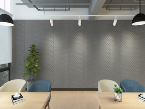 Panneaux acoustiques en feutre polyester PET gris clair de haute qualité, design personnalisé, absorption acoustique - Product Image 4
