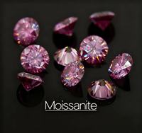 Prix de gros Moissanite Pierre précieuse en vrac Taille brillant rond Couleur rose Haute qualité Clarté VVS Certificat GRA 0.1ct-5ct