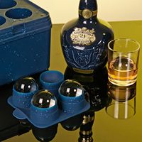 Moule à glaçons en silicone transparent de qualité supérieure pour whisky et cocktails, bac à glaçons en forme de boules, boîte de rangement pour outils à crème glacée