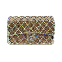 Sac à main de soirée en métal avec strass et fleurs classiques pour femmes, sac à main de luxe en cristal pour mariage et fête