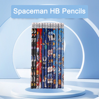 Garçon mignon dessin animé espace Film bois écriture crayon 2B/2H/HB dureté couleur plomb ensemble avec papier tilleul matériel pour une utilisation scolaire